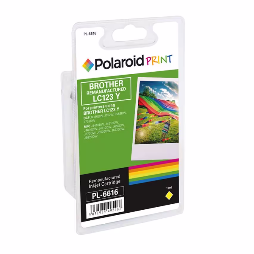 Polaroid Brother LC123Y Remanufactured Inkjet Cartridge Yellow LC123Y-COMP PL
