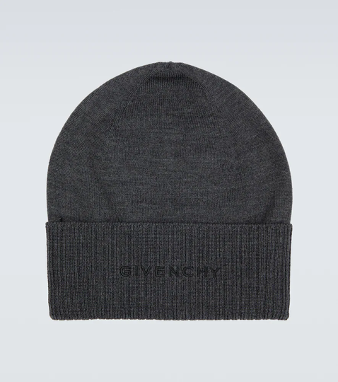 Embroidered wool beanie