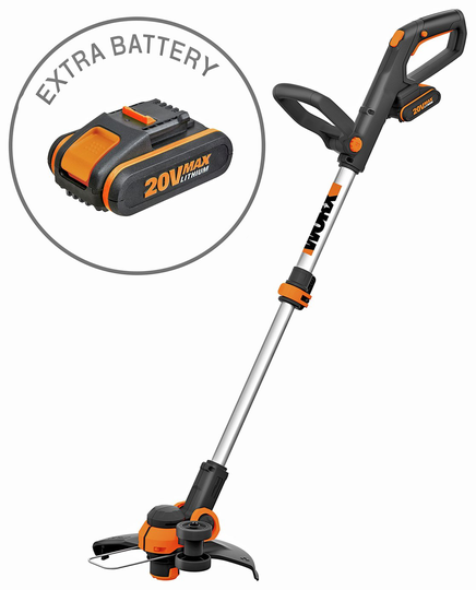 WORX WG163E 18V 20V MAX Cordless Grass Trimmer - 2 Batteries