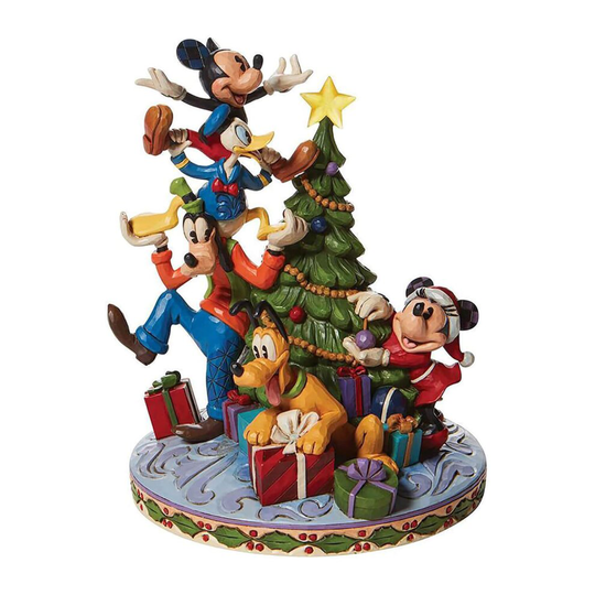 Disney Showcase Mickey Mouse 'Merry Tree Trimming' Illuminated Figurine