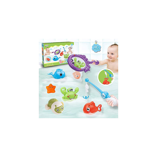 KWINY Bath Toys Fishing Games,Water Table Toys with Fishing Net and Rod, Cute Toy Turtles Baby Swimming Toys for Toddlers Boys Girls 1 2 3 4 5 6 Years