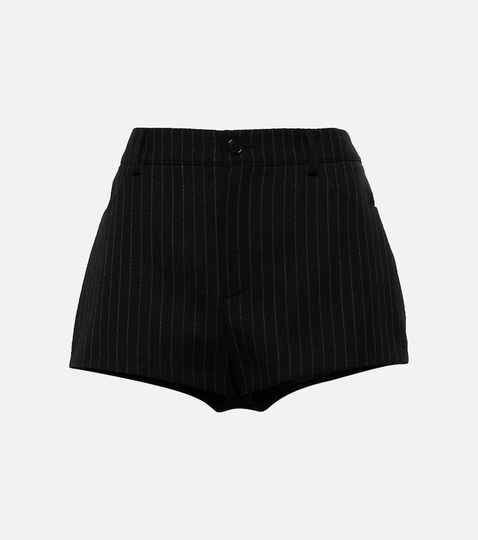 Pinstriped wool shorts