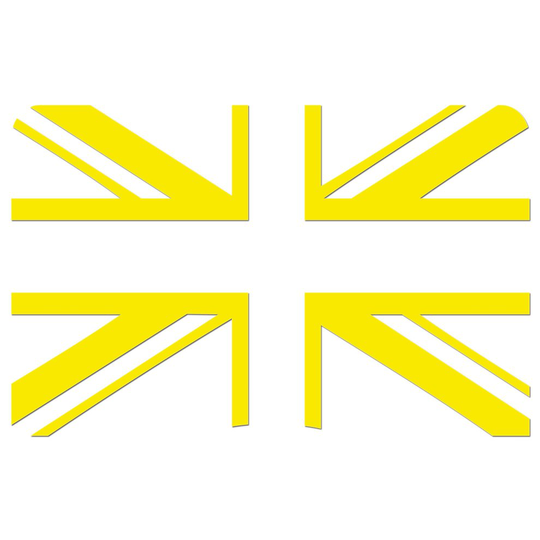 (Bright Yellow, 150mm) Union Jack Car Sticker Wall Window Laptop Phone Premium Grade Waterproof Vinyl