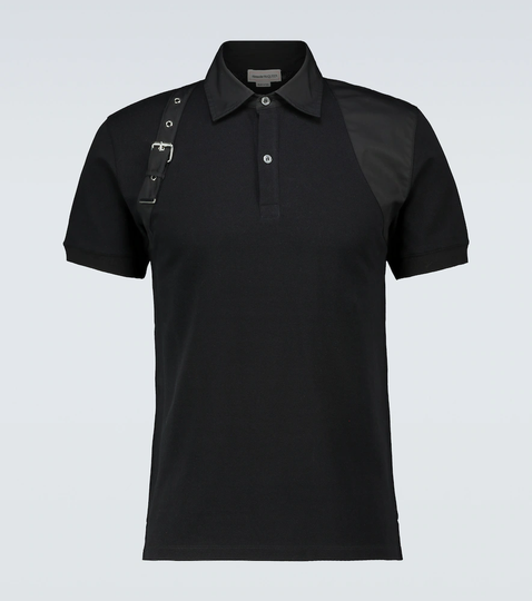 Harness short-sleeved polo shirt