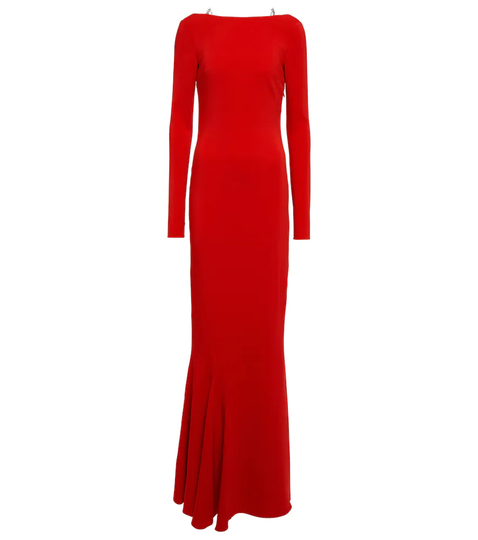 Embellished crêpe gown