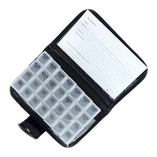 7 Day Tablet Medicine Wallet Holder Pill Box Dispenser Travel Storage Organiser