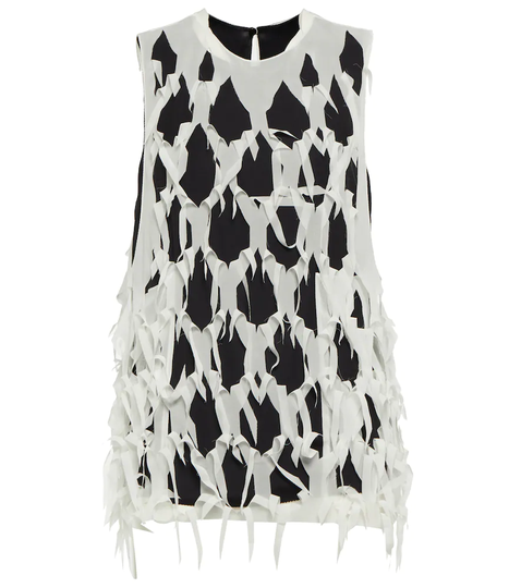 Deconstructed silk-blend top