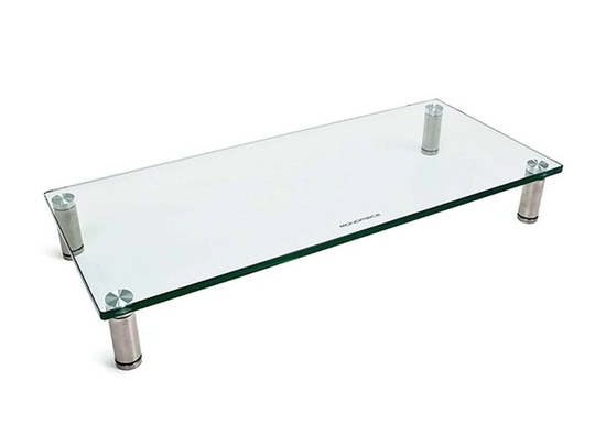 Multi Media Desktop Monitor Stand | Desktop Shelf tempered Glass | Computer Screen Riser | Stands for Notebook, Laptop, Printer, Gaming PC, Speakers |
