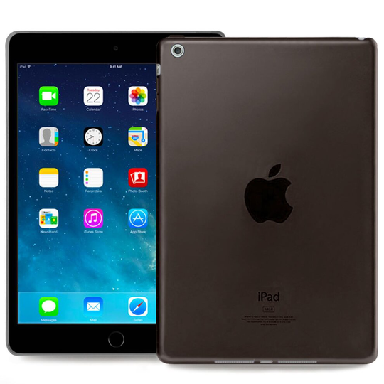 (Transparent Black) Transparent Protective Slim Silicone Cover Case For Apple iPad Mini 1, Mini 2, Mini 3