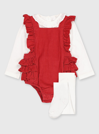 Christmas Bibshorts, Bodysuit & Tights - 18-24 months