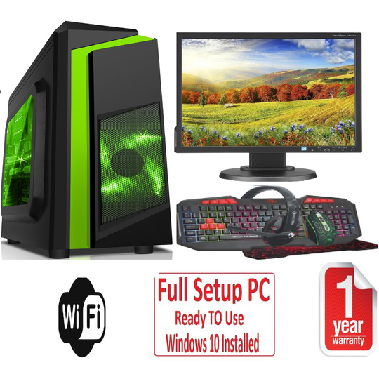 Fast Gaming PC Bundle - i5 16GB RAM 1TB GT710 2GB - WiFi - WARRANTY - F3 GREEN