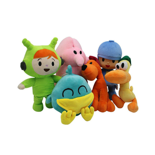 (6PCS/SET) Bandai Pocoyo Soft Plush Stuffed Figure Toy Doll