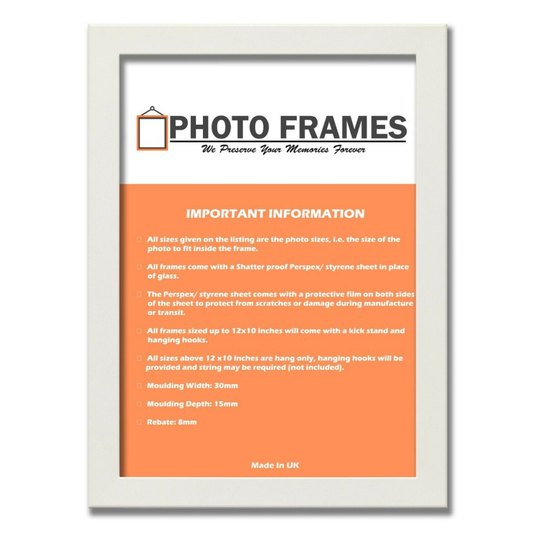 (White, 10x6 Inch) The Photo Factory Frame | Wooden Photo & Art Frames