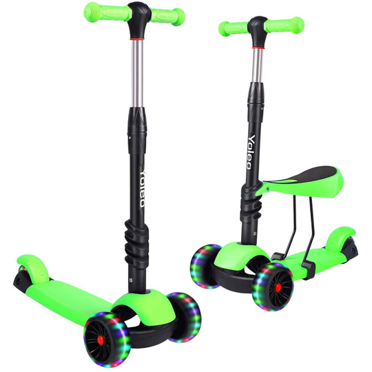 (green) 3-in-1 Children's Scooter Kids Scooter Adjustable