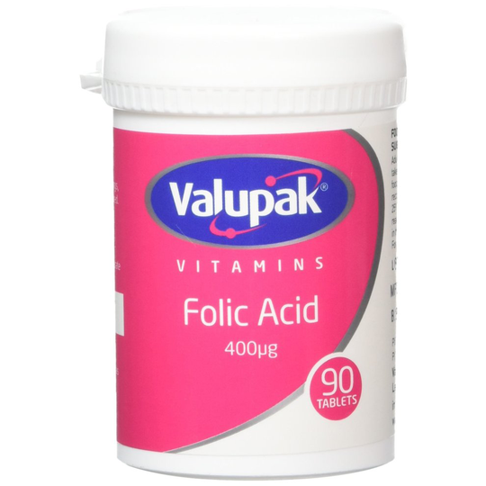 Valupak Vitamins Supplements Folic Acid 400mcg 90 Tablets