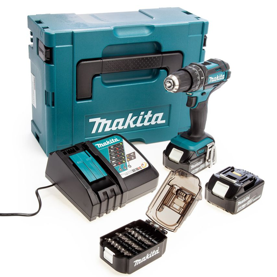 Makita DHP482JX14 18V LXT Combi Drill Limited Edition (2 x 5.0AH Batteries) in M