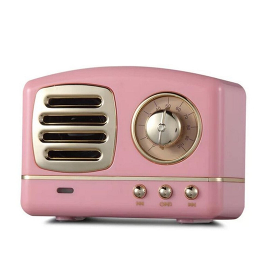 Retro Bluetooth Speaker Innovative Radio Retro Portable Mini Wireless Bluetooth Speaker Pink