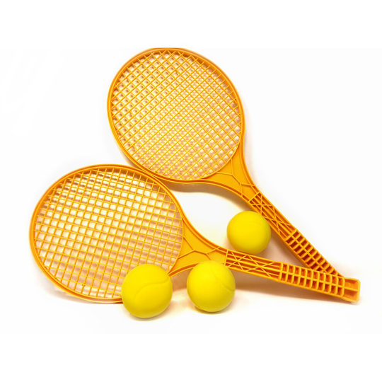 (Yellow) E-Deals Soft Tennis Set + 70mm Foam Tennis Balls