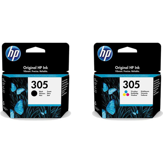 HP 305 Cyan Magenta Yellow Black Standard Capacity Ink Cartridge 2 pack - 6ZD17A