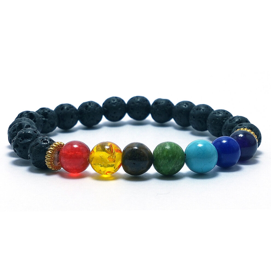 New Beads Bracelet 7 Natural Stone Lava Bracelet Diffuser Multi Color Gemstone