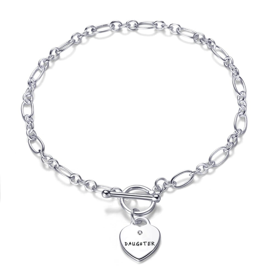 Daughter Charm Bracelet Created with Swarovski Crystals