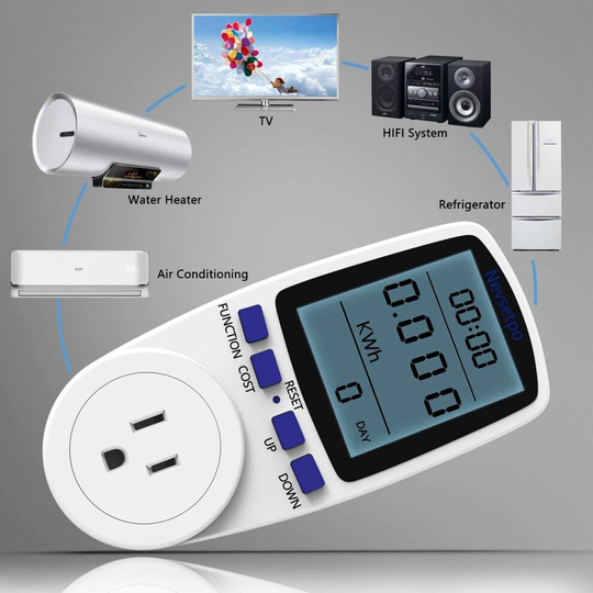 Power Meter UK Plug Power Monitor Watts Meter Electricity Usage Cost Meter
