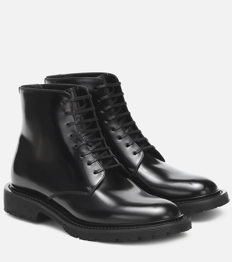 Leather lace-up boots