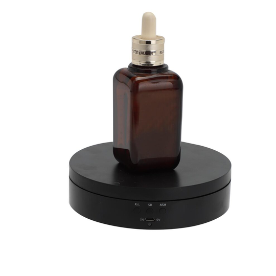 (Black ) Electric Jewelry Rotating Display Stand 360° Turntable Craft Mirror Show Holder