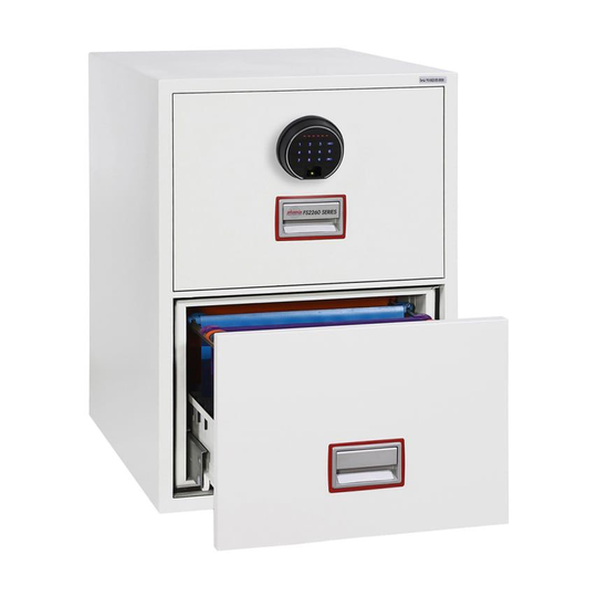 Phoenix Safe World Class Vertical Fire File FS2262E 2 Drawer Filing Cabinet with