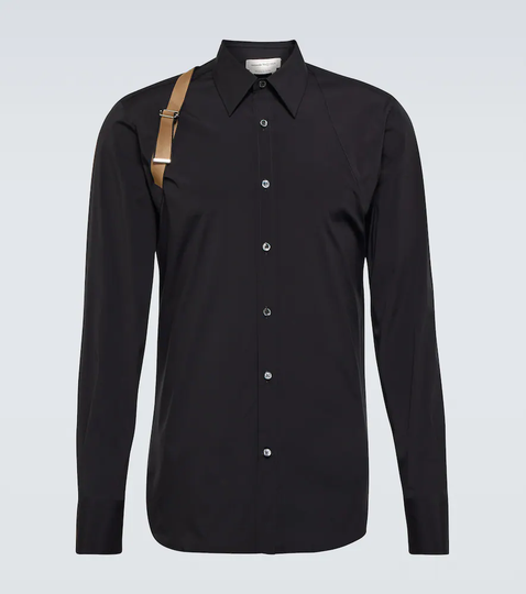 Embellished cotton-blend shirt