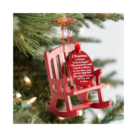 Christmas Chair Ornaments Wooden Heaven Chair Christmas Pendant Adorable Memorial Chair Pendant Christmas Tree Ornaments
