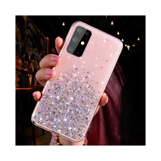 (Samsung Galaxy A12, Glitter Pink) Phone Cases Sparkling Soft Phone Case For Samsung