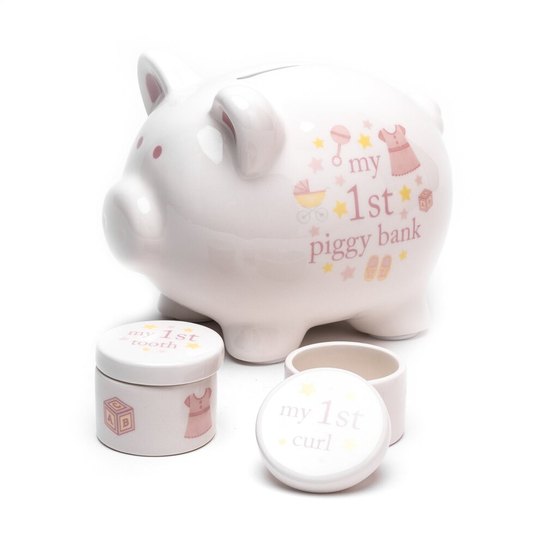 Hello Baby Piggy Bank Set Baby Girl