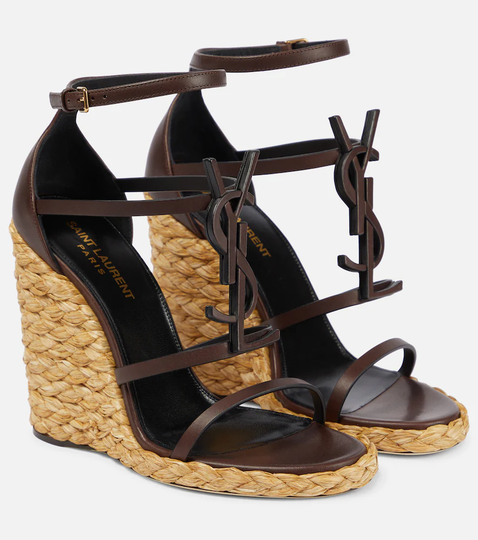 Cassandra leather espadrille wedges