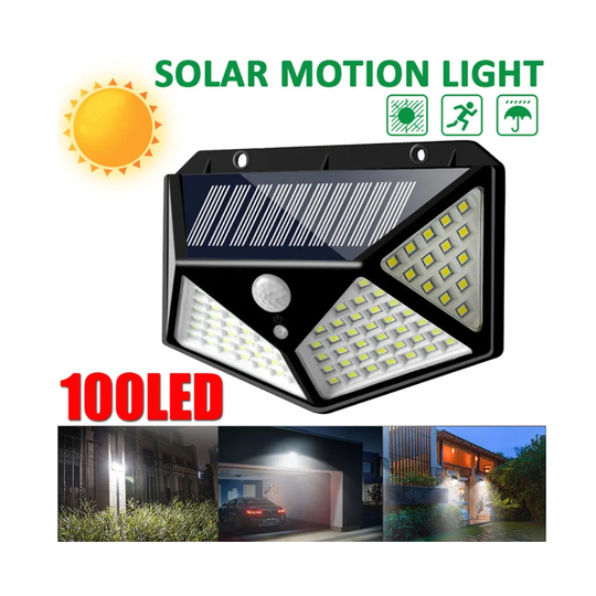 Solar Power 100 LED Light PIR Motion Sensor Outdoor Security Lamp Wall Garden
