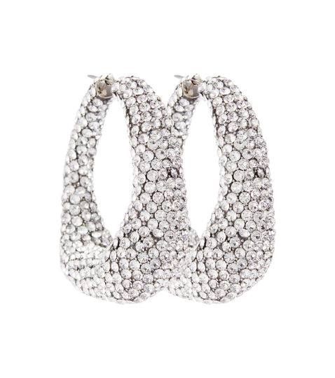 Crystal-embellished hoop earrings