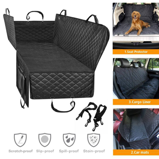Pet Car Seat Cover Dog Safety Mat Cushion Rear Back Seat Protector Hammock Black