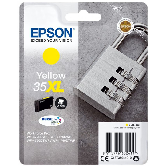 Epson Epson 35XL Padlock Yellow High Yield Ink Cartridge 20ml - C13T35944010
