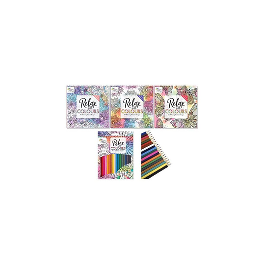 Tallon Colour Therapy 3rd Edition Colouring Book Set of 3 + 20 Colouring Pencils