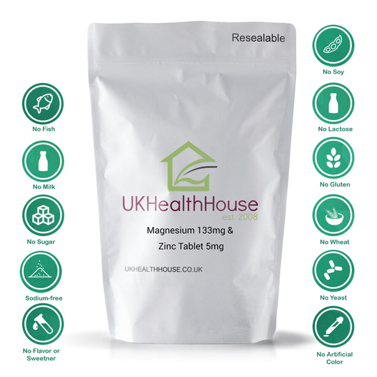 Magnesium Oxide 133mg & Zinc 5mg Tablet x 90 - Immune Support