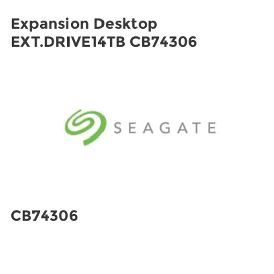 Seagate Expansion Desktop EXT.DRIVE14TB CB74306
