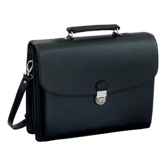 Alassio Alassio Forte Briefcase with Shoulder Strap 5 Document Sections Leather-