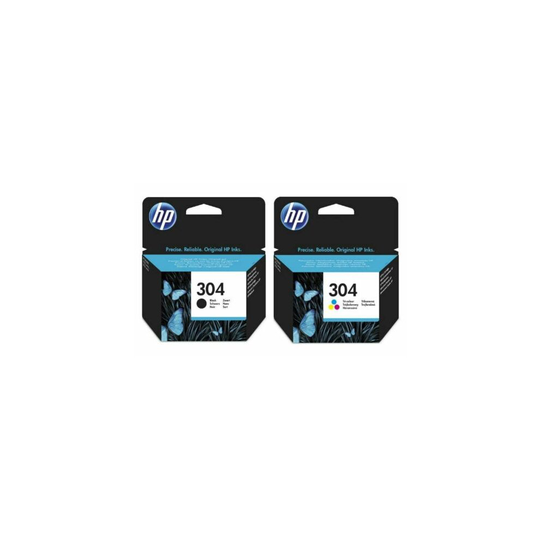 (1 HP304 Black & Tri Colour) HP 304 Black/Colour Ink Cartridges For DeskJet HP 2632, 2620 2622 2630 2632 2633 2634, 3720 3730 3732 3733 3735 3750 3760