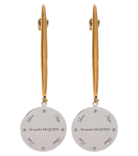 Metal drop earrings