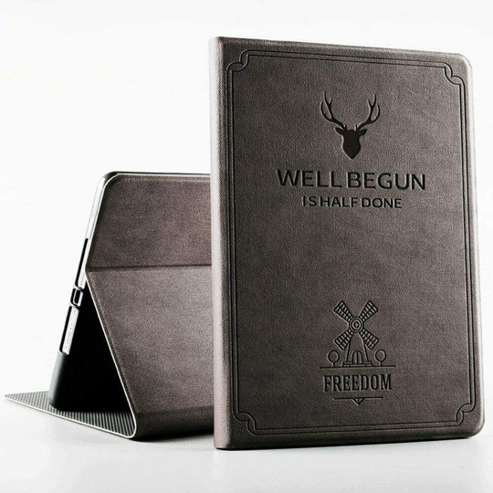 (Coffee) Well Begun - Apple iPad Smart Cover Case Auto Wake/Sleep
