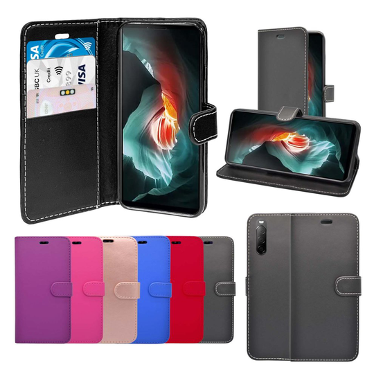 For Sony Xperia 10 II Wallet Flip PU Leather Pouch Case Cover