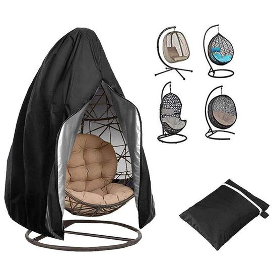Black Hanging Swing Egg Chair Cover Garden Outdoor Rain Sun Waterproof