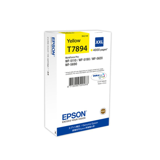 Epson Ink Medium Volume WF-5XXX Ink Cart XXL Yellow