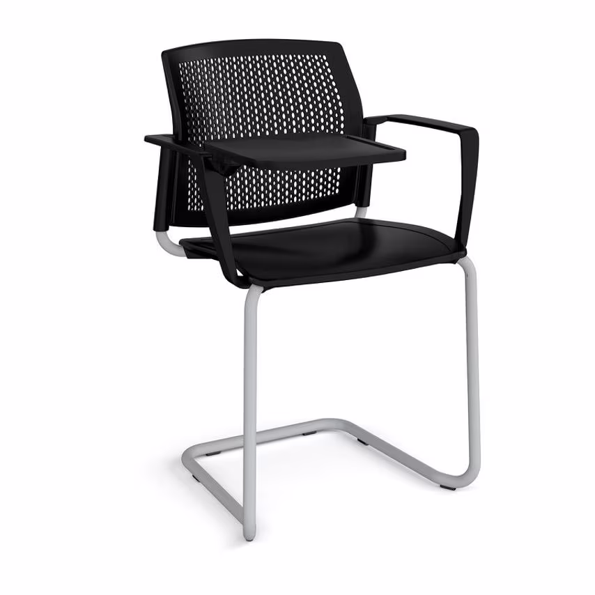 Dams MTO Santana Cantilever Chair with Plastic Seat and Perforated Back, Grey Fr