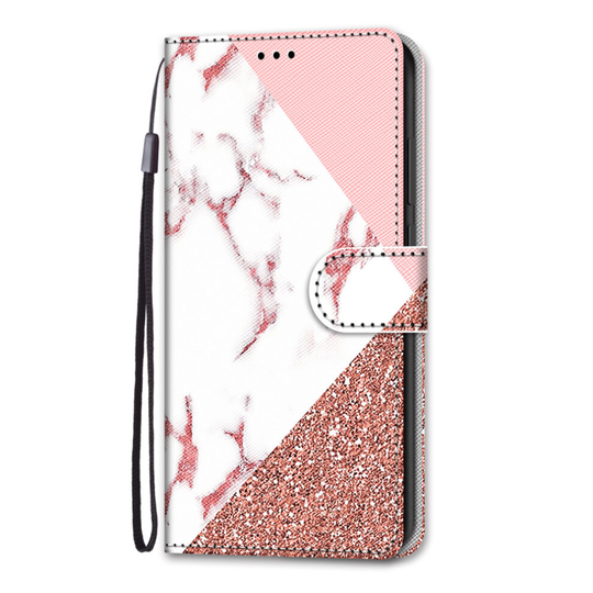 HUAWEI P30 Pro Case Pattern Cover Folio with kickstand Pink marble